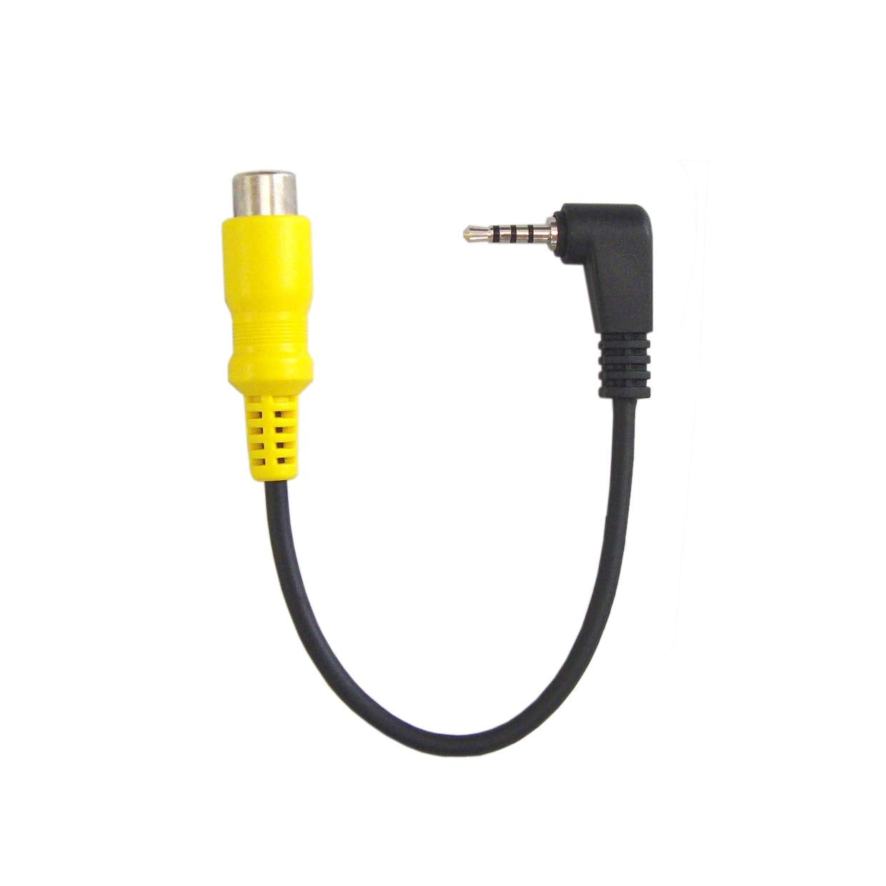 F-Factory 2.5mm 4極 RCA 変換ケーブル 2.5mm L型 4極ミニプラグ(オス) - RCA/ピンジャック(メス) 0.1m (2番に映像、3番にGND) FNT-LH-49001M