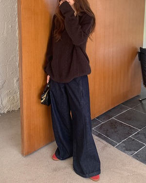 Vネックオーバーサイズ ニット A0774