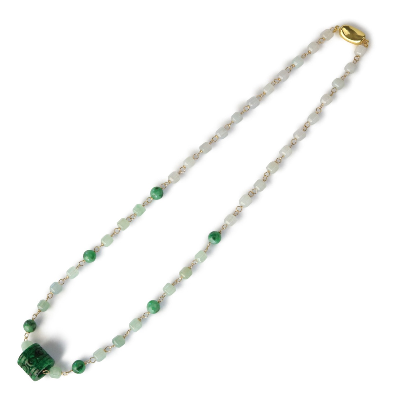 翡翠 如意ペンダントトップ メガネ留め デザイン ネックレス A貨翡翠 jd_ne1021