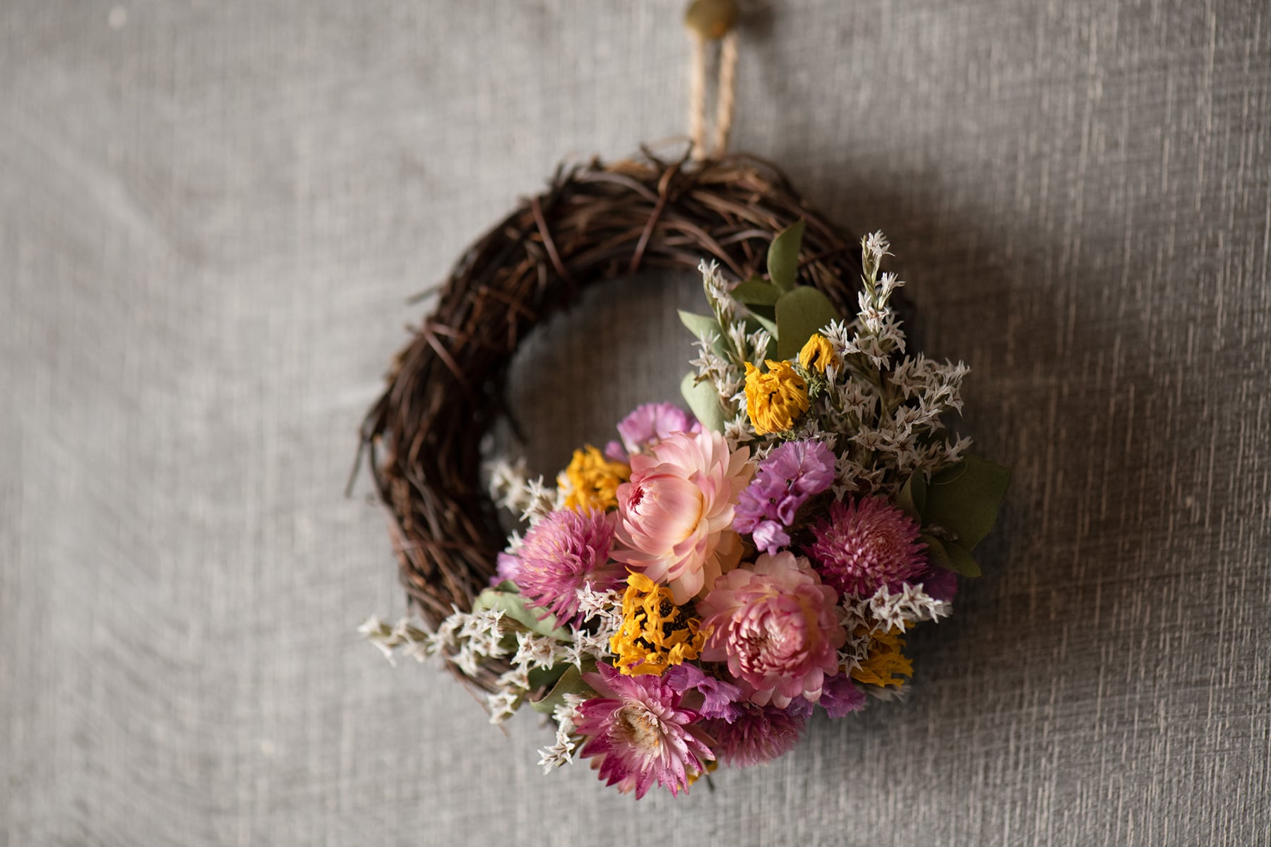 ドライフラワーのミニブーケ&ミニリースセット《受注生産》｜雑貨と