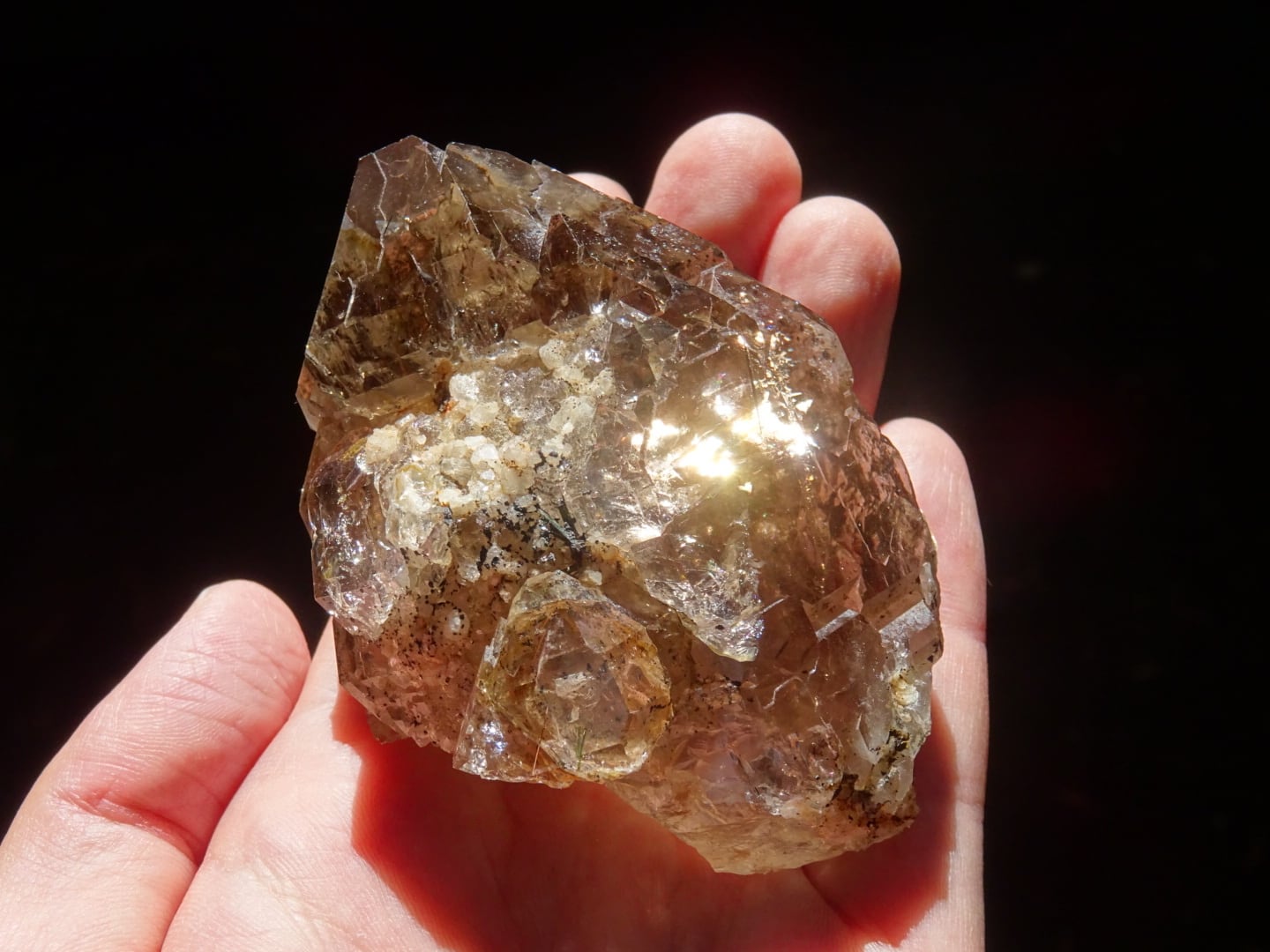 フローライト 透明感 ハイグレード クラスター 虹 パワー P 虹&オイル