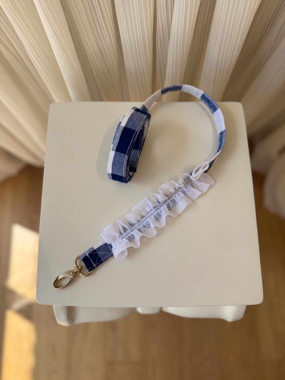 予約【POEME】Tesoro Blue Check Harness Leash