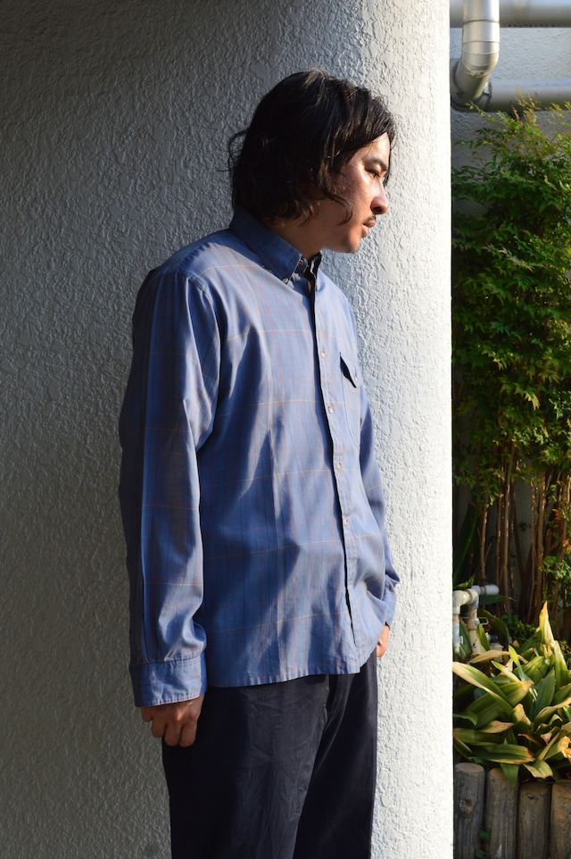 Peter ENGLAND 1990's From UK Multi Plaid Check Cotton Voile Old Shirt PolyBlend 90s euro コットンボイルシャツ