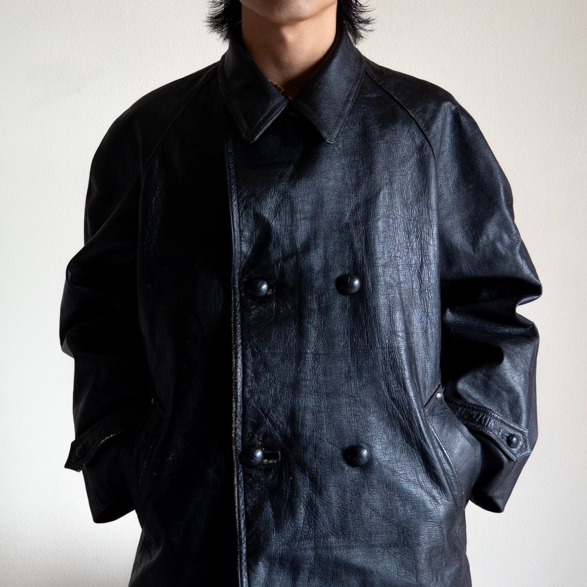 1960s Italy Goat Skin Double Breasted Leather Car Coat | Pay ID 1960s Italy Goat Skin Double Breasted Leather Car Coat | Pay ID