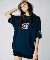 Dog & LOVERS プリントルーズTシャツ (NAVY) CQ-49012