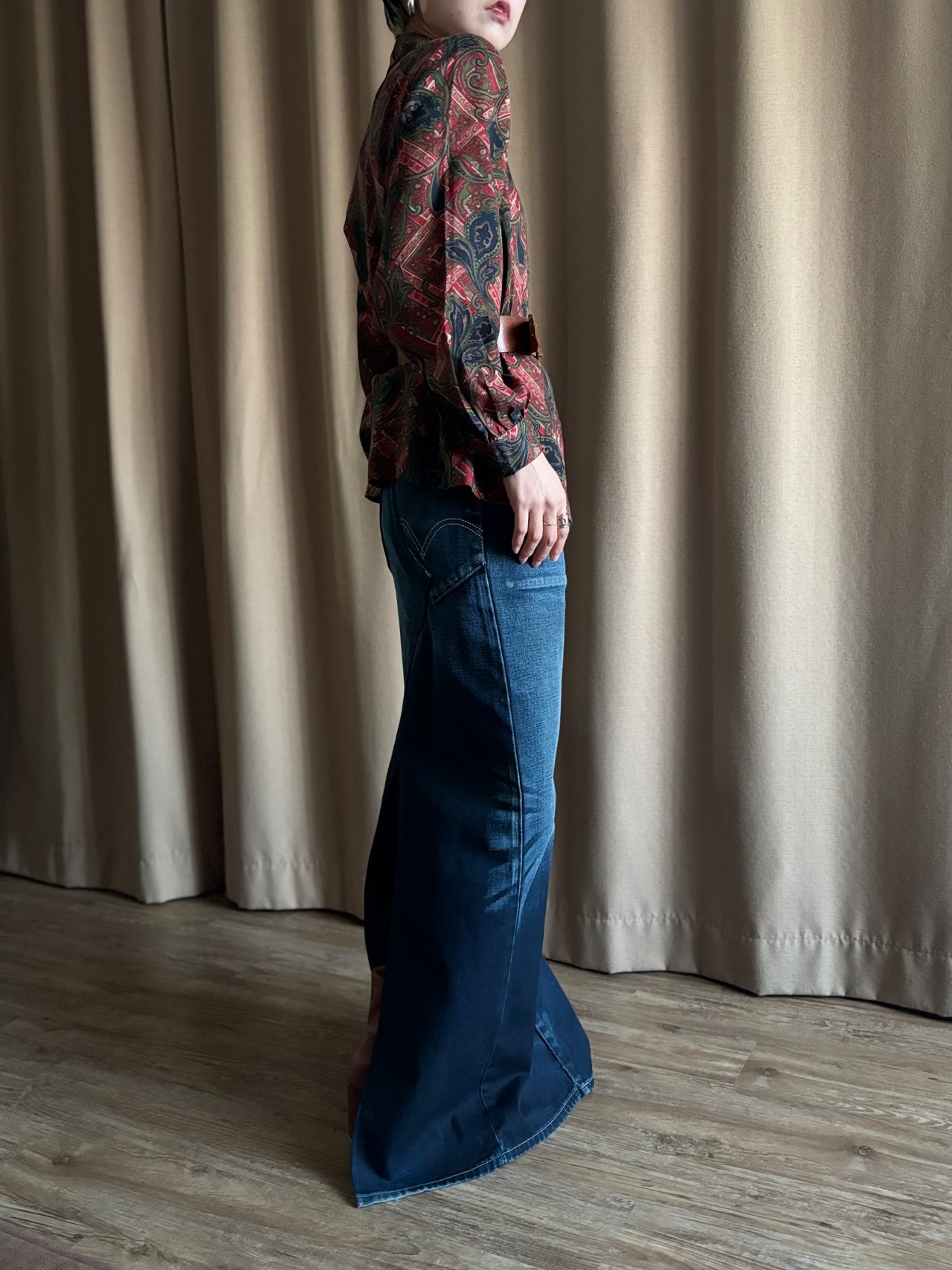 warm color retro pattern shirt-5083-12