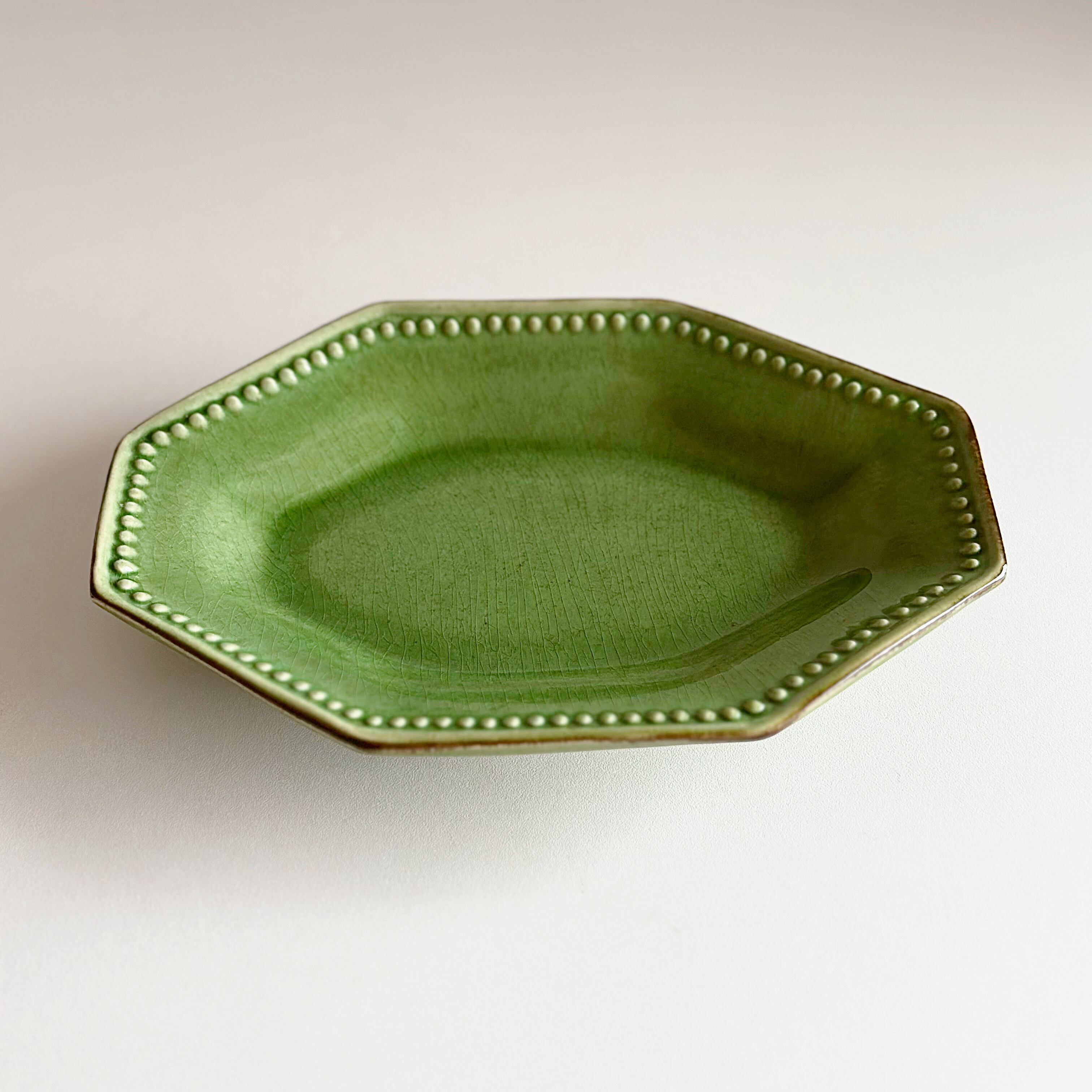 南仏陶器 緑釉 オクトゴナル ラヴィエ A（フランス） | ぽわにえ・だ