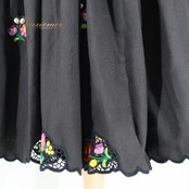 フォークダンス 衣装 スカート ブラック系 刺繍 花 花柄 カラフル チロリアン チロルスカート かわいい おしゃれ 練習 レッスン ダンス衣装 イベント レディース ふんわり グリーン系 ピンク系 イエロー系 パープル系