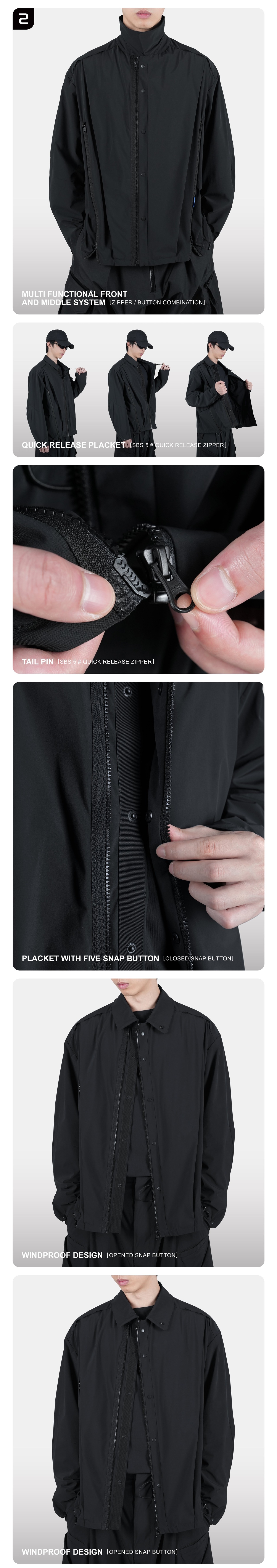 REINDEE LUSION 26AW QUICK RELEASE ZIPPER POCKET WATERPROOF JACKET