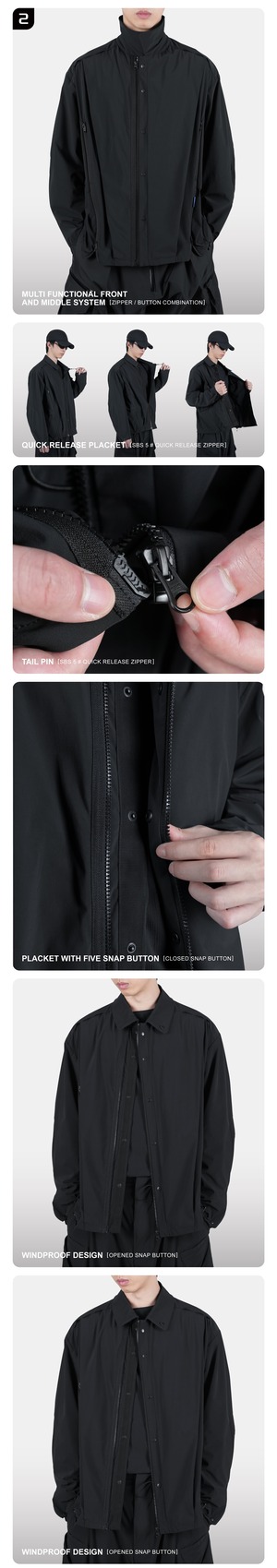 REINDEE LUSION 26AW QUICK RELEASE ZIPPER POCKET WATERPROOF JACKET