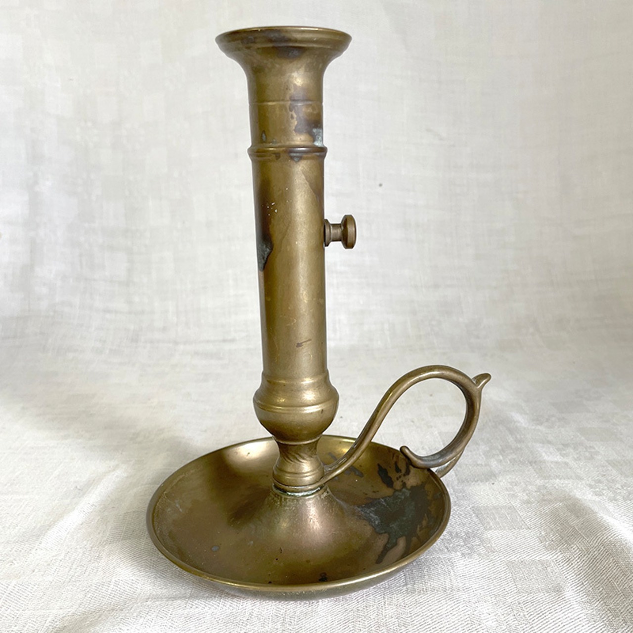 キャンドルホルダー　真鍮製トレー付き　高さ調整可能 19ota27