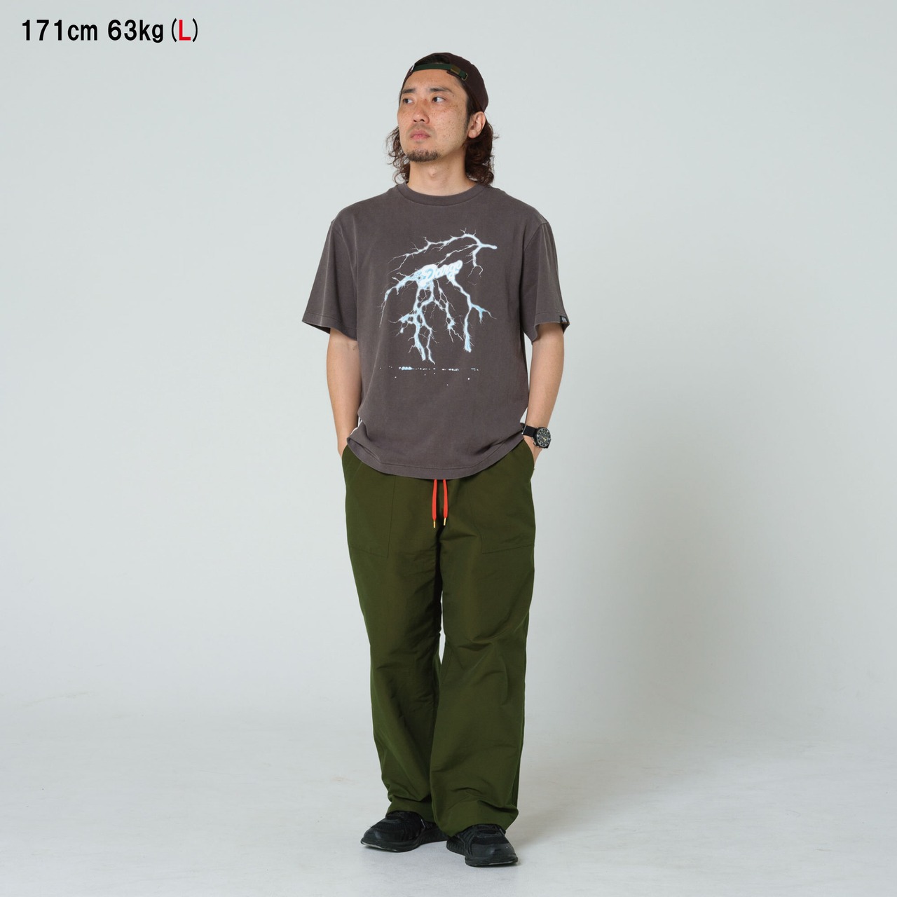 【DARGO】"落雷" 6onz Sun Fade T-shirt（GRAY）