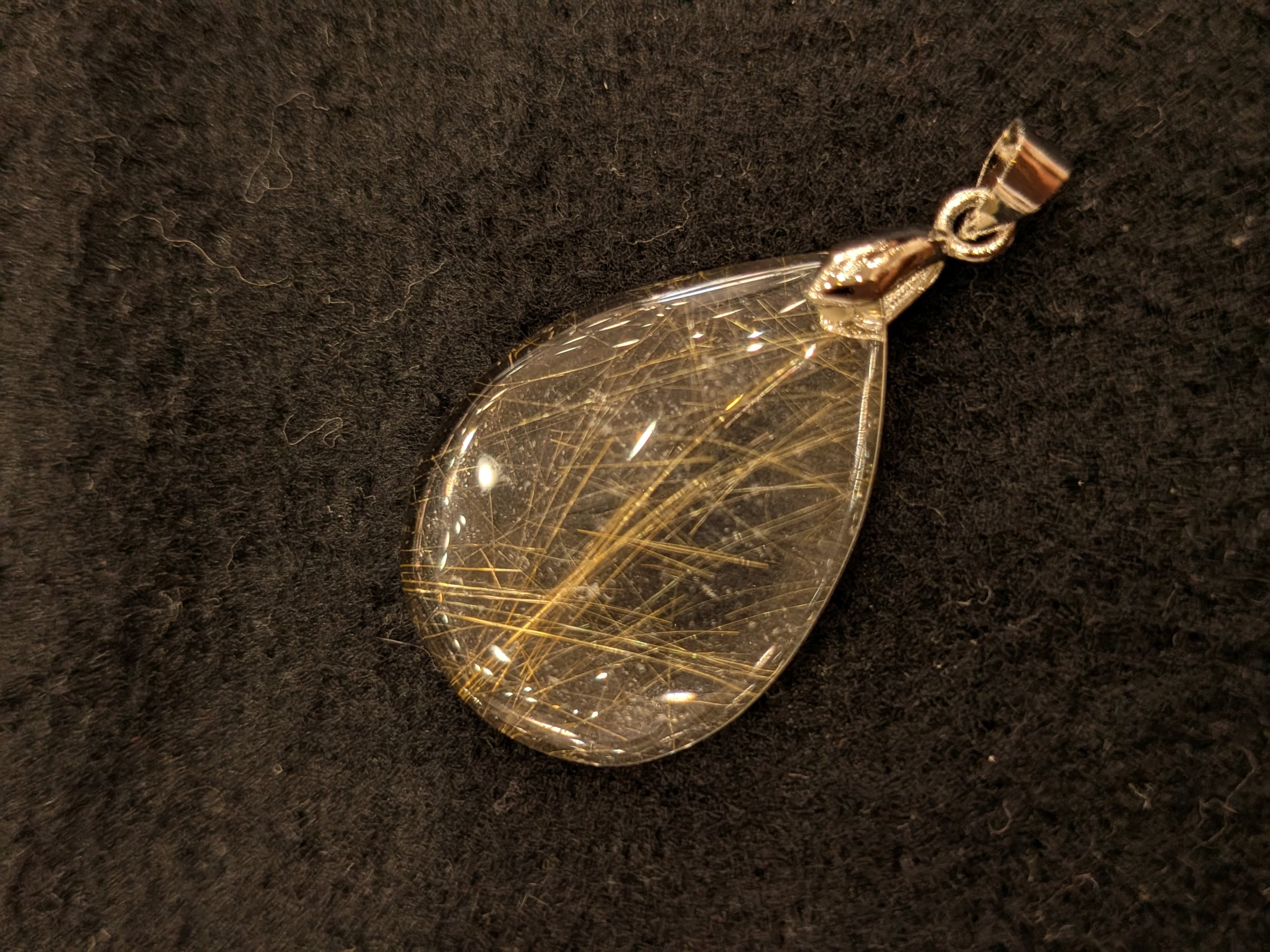 ペンダント　ルチル E34869】ゴールデンルチルクォーツ ペンダント Rutile Quartz Pendant