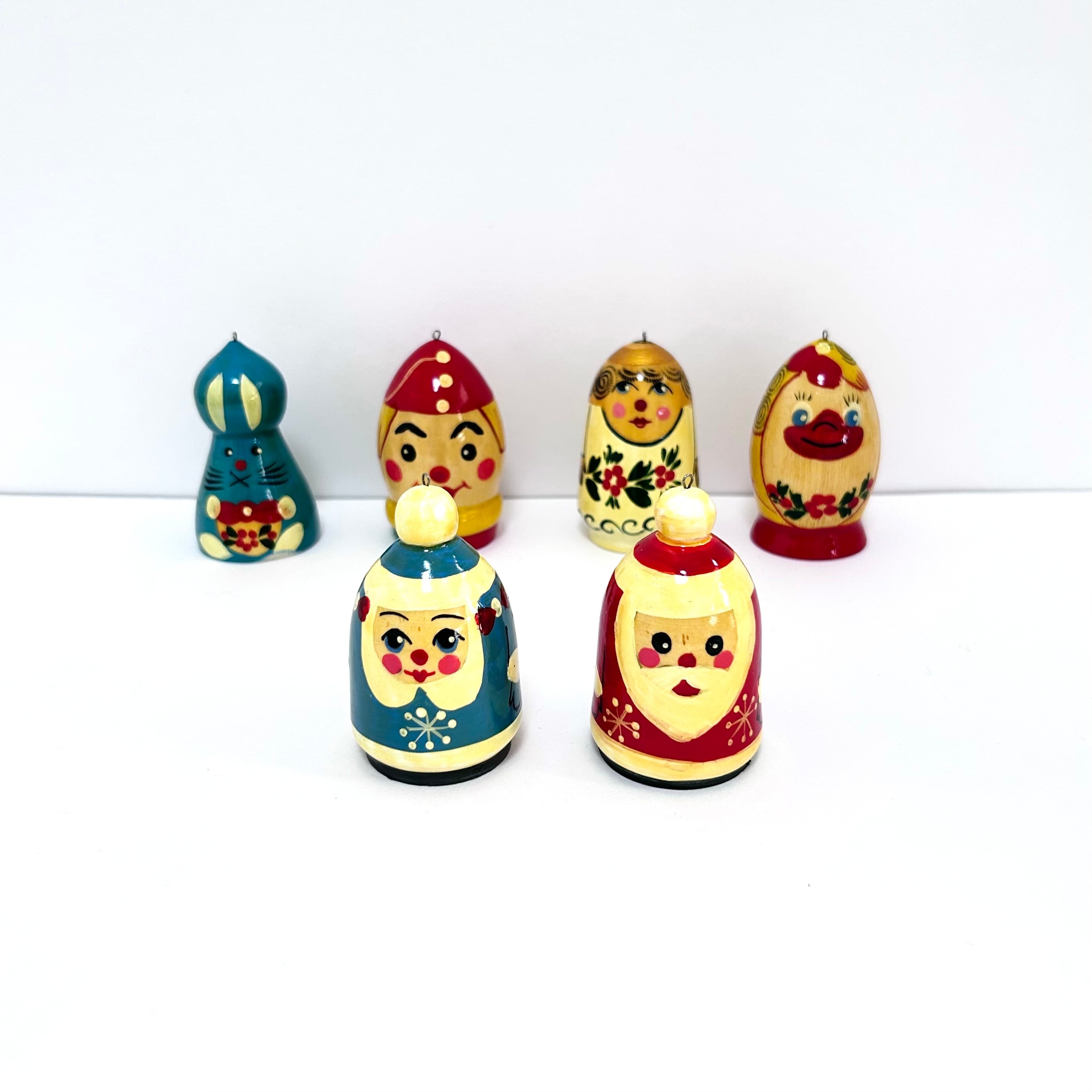 木製クリスマスオーナメント6P ロシア