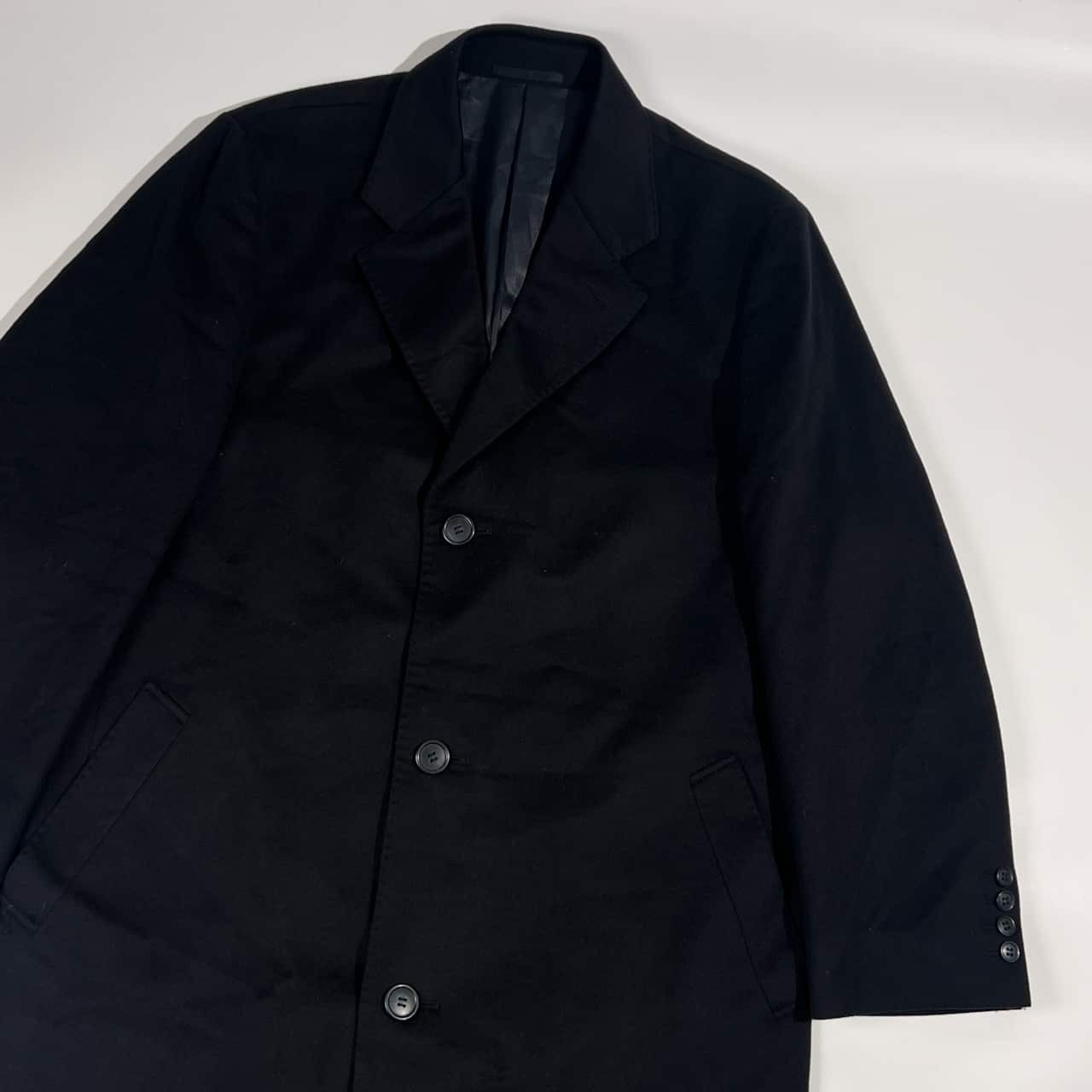 カシミヤ混 CHARLES JOURDAN シャルルジョルダン チェスターコート L/ブラック メンズ