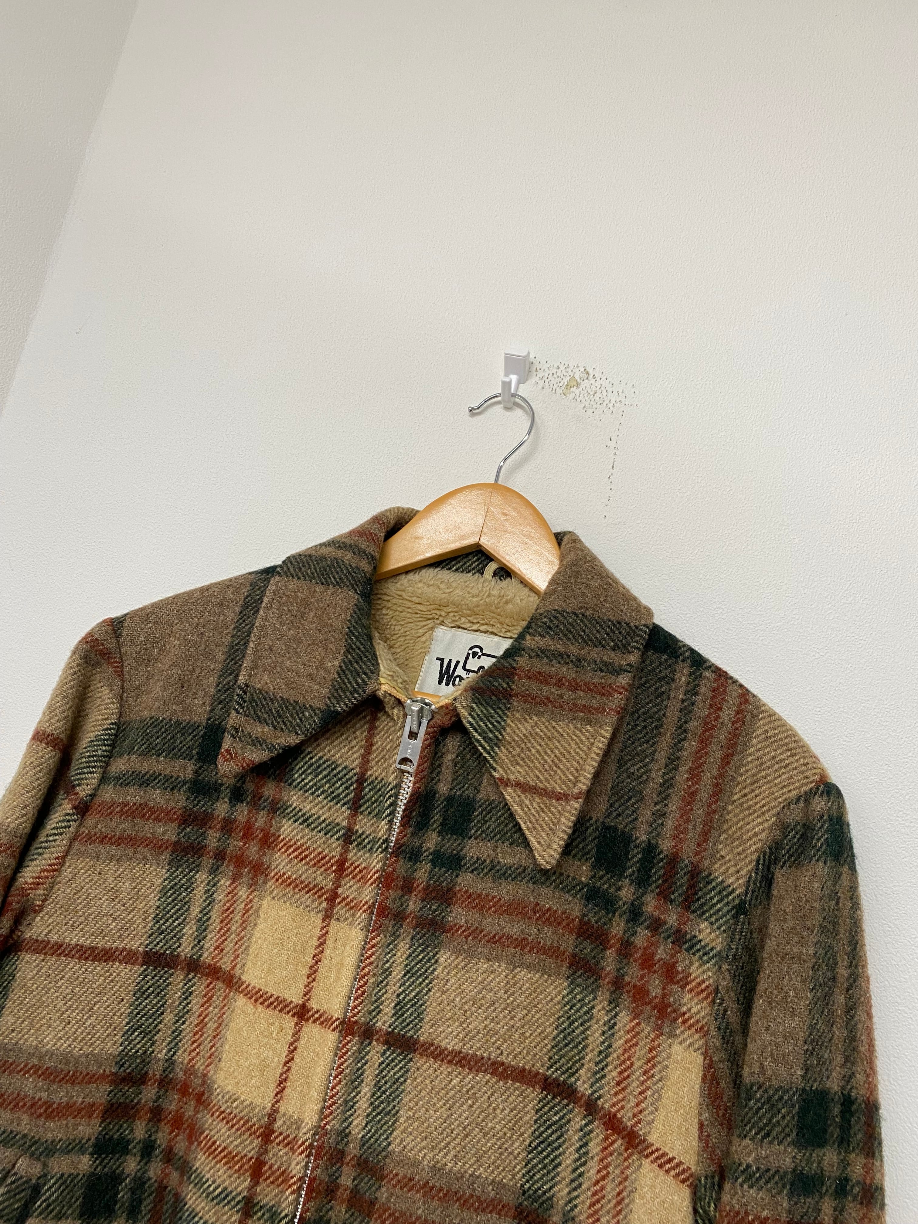 70s USA WoolRich Wool Nylon Boa Check Sports Jacket/L | ACIDHOUSE