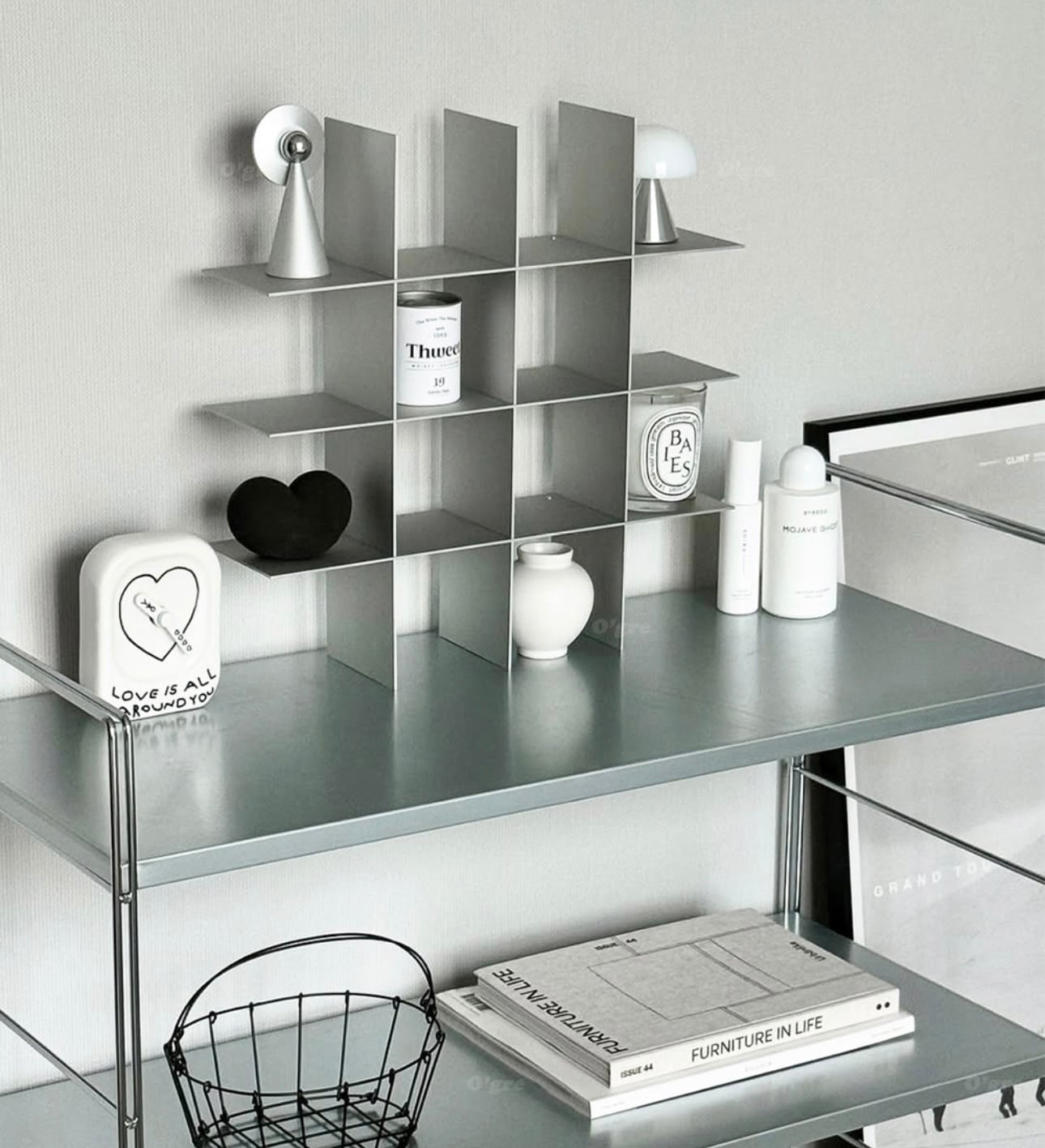 grid silver open shelf / フリッド シルバー オープン シェルフ