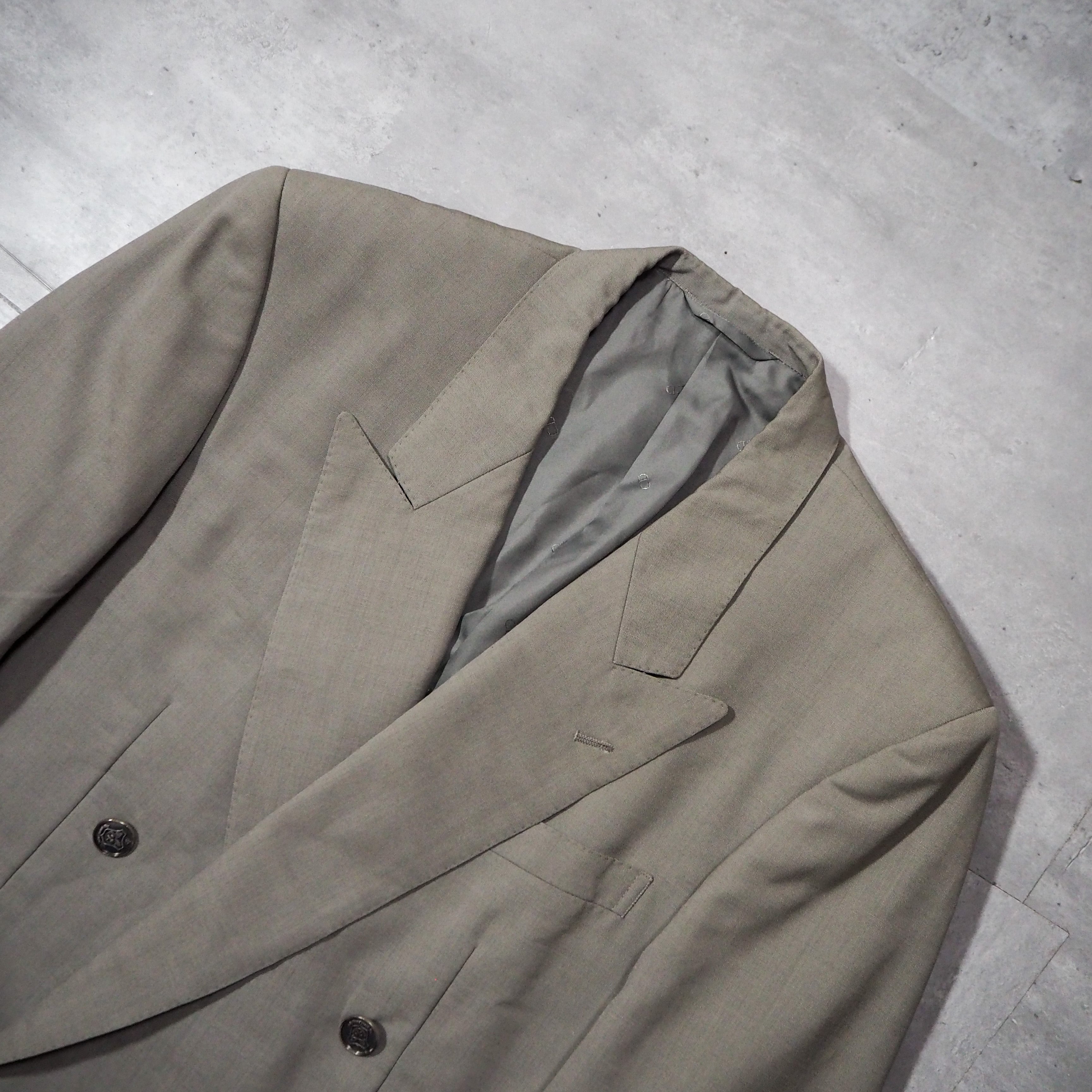 80s “Christian Dior” mohair mixed double tailored jacket silver