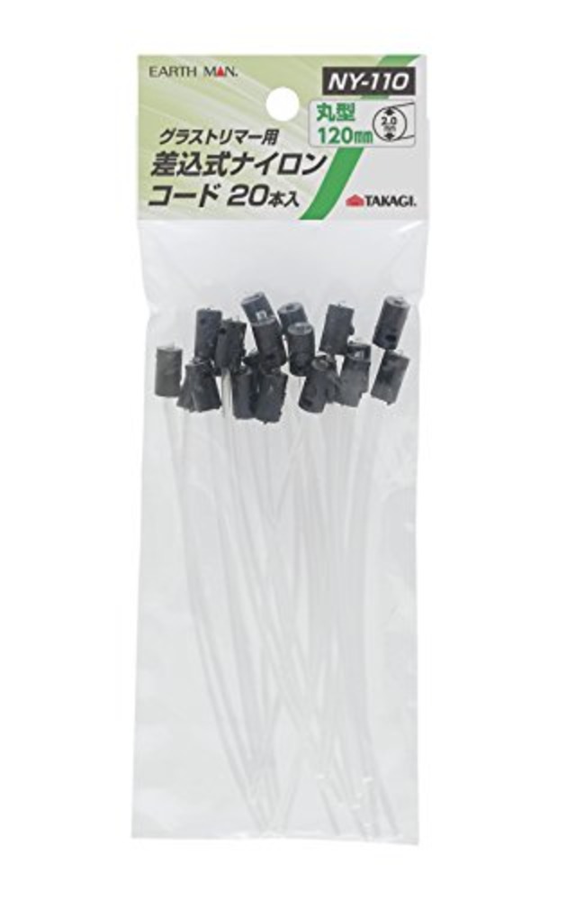 高儀(Takagi) EARTH MAN グラストリマー用差込式ナイロンコード 20本入 ブラック 120mm NY-110