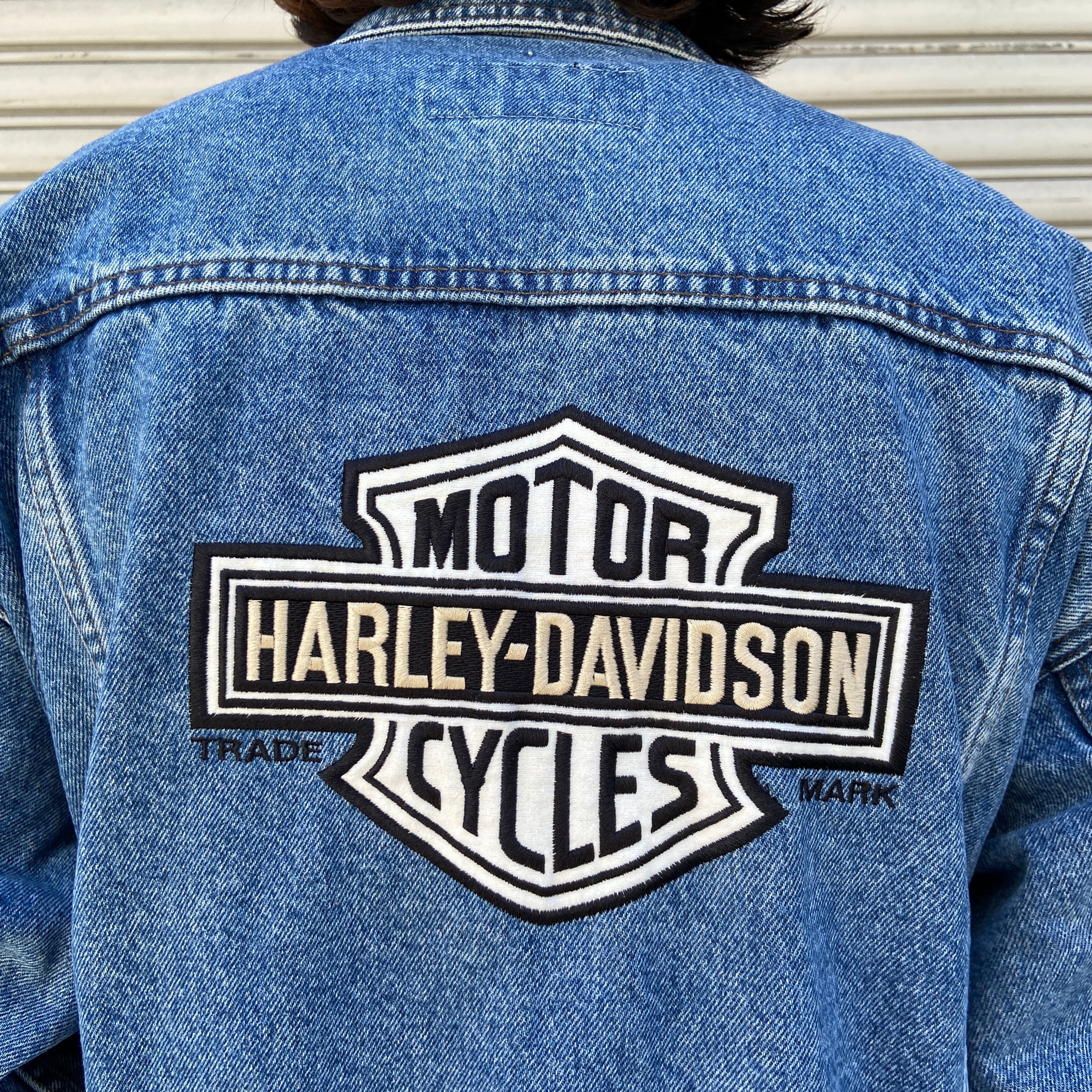 Harley-Davidson］デニムジャケット Gジャン 刺繍 ビンテージ-