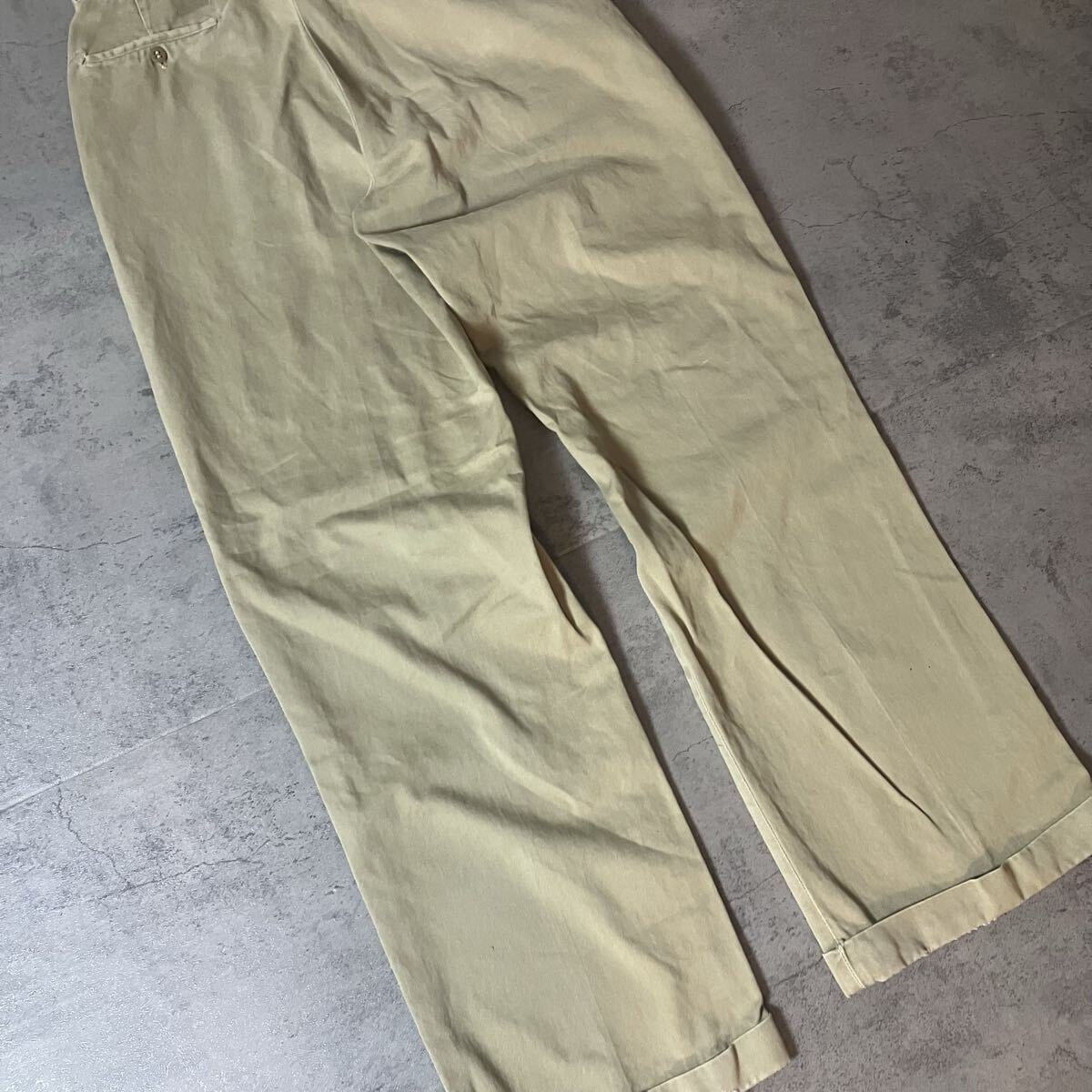 40s USA製 ARMY TWILL トラウザー Government Spec GRIPPER片爪ZIP W31