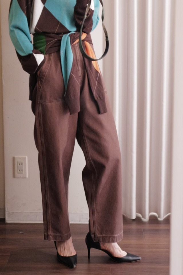 YLEVE / SUN-FADED COTTON TWILL PANTS