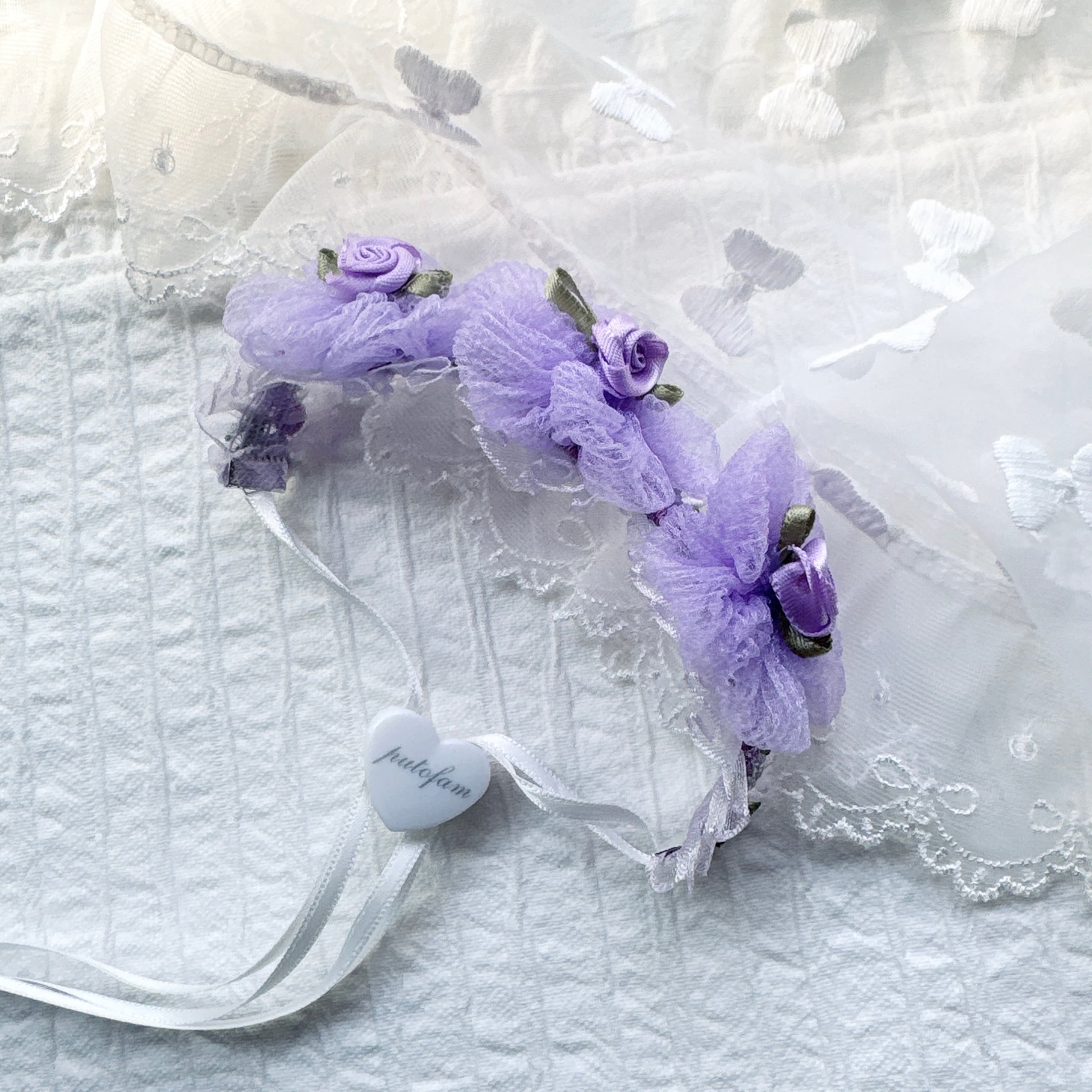 シフォンお花の ヘッドドレス