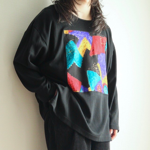 "made in USA" 3X super big silhouette art-like design sweater