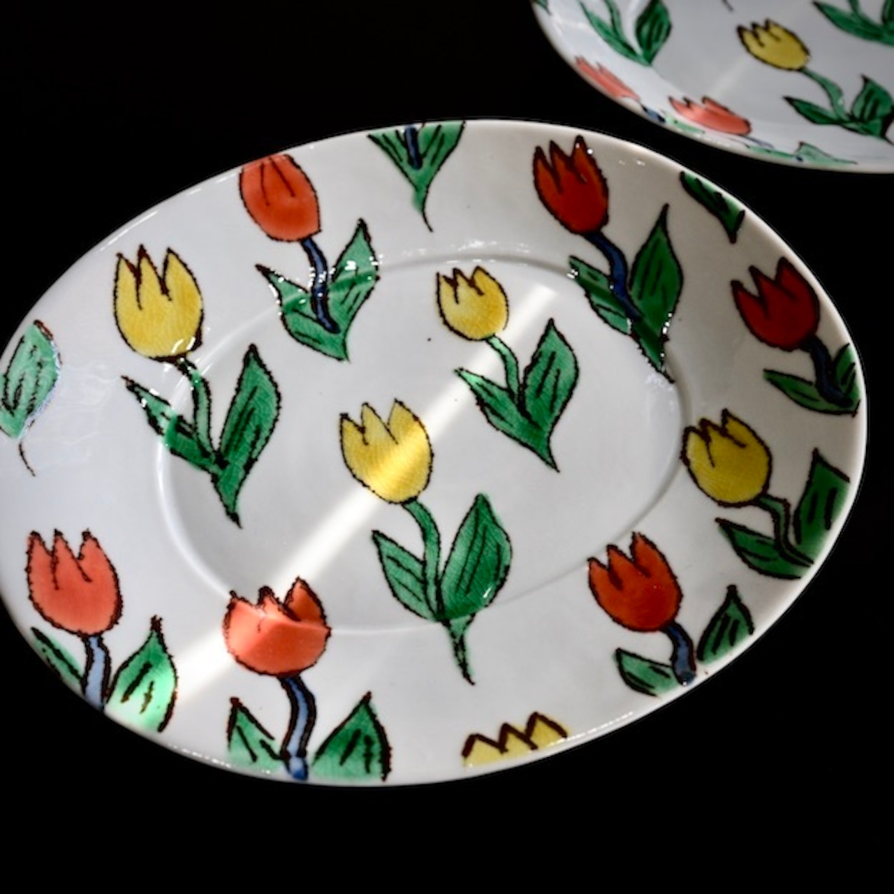 村田菜穂美作 楕円リムプレート「チューリップ」/ 2104130001543