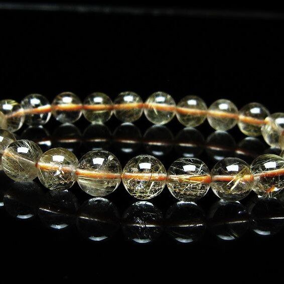 ルチルクォーツ ブレスレット 8mm タイチンルチルクォーツ タイチンルチル 一点物 メール便可 [M便 1/10] 111-48963