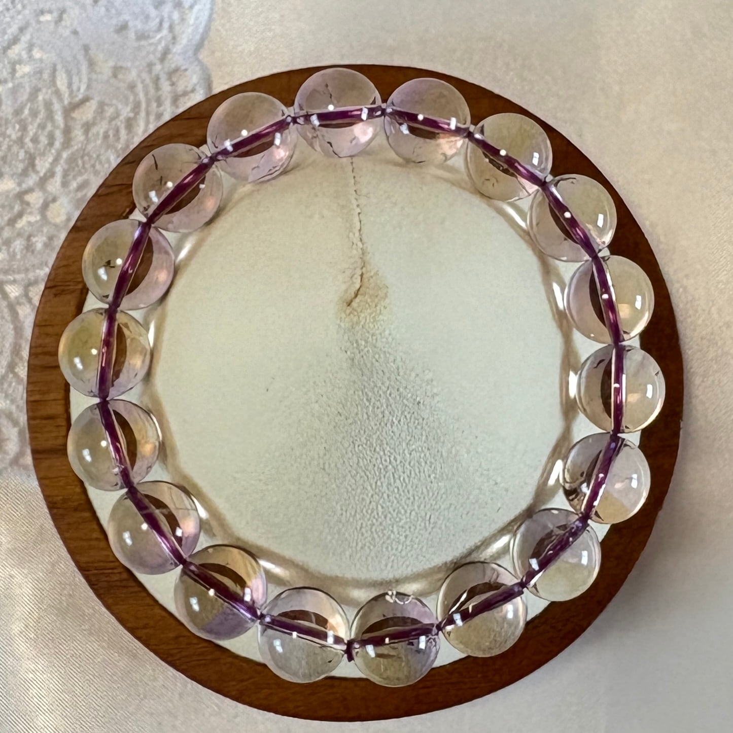 ボリビア産 アメトリン ブレスレット✨10㎜珠の高透明グラデーション/癒しと調和の一点もの(内周15cm)