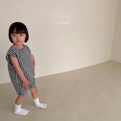 【取寄/韓国直送】BellaBamBina 26/SM ソボル上下セット（チェック）｜夏服｜韓国子供服