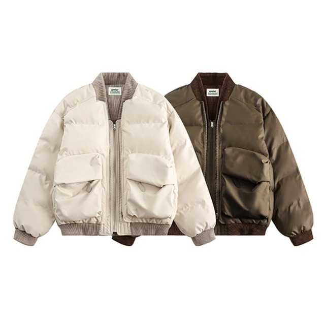 Zip-Up Quilted Baseball Jacket [2261]