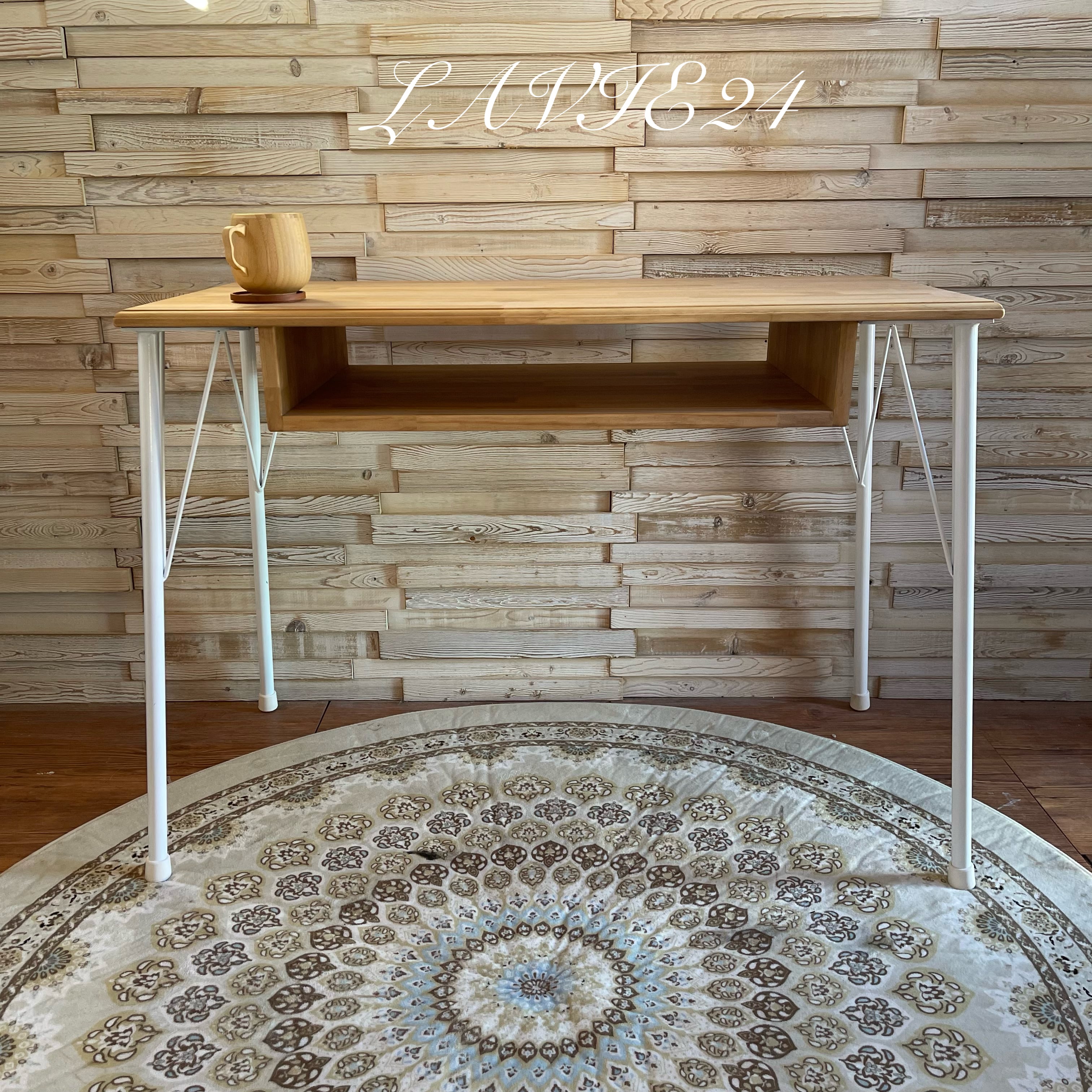 白 黒 アイアン 脚 テーブル A 棚付き おしゃれ アイアン家具