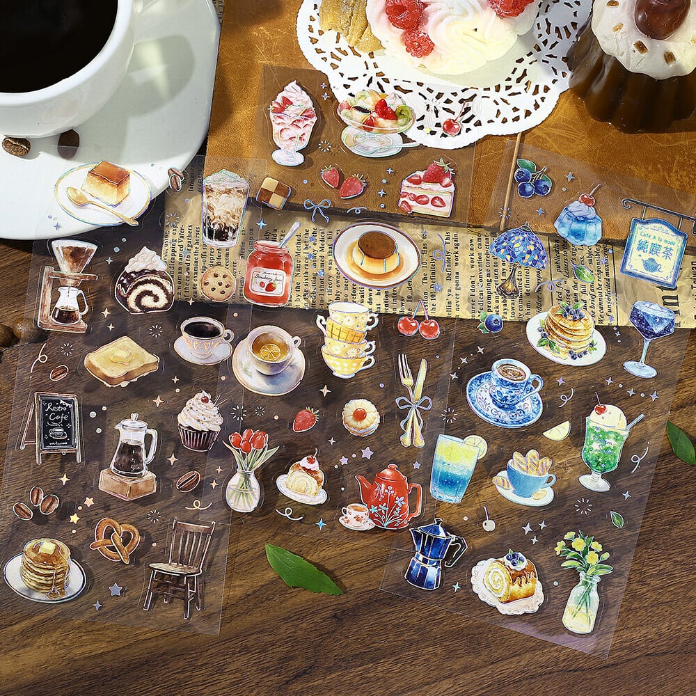 BGM クリアステッカーシール IRIDE・喫茶アラモード 3枚入り | 文具