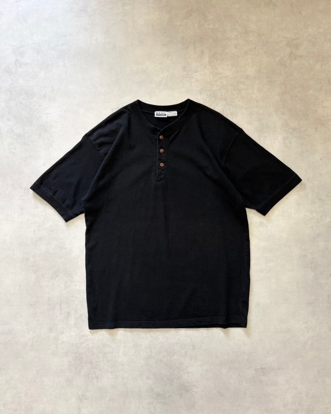 【VINTAGE】1990’s “BASIC EDITIONS” Henley Neck T-Shirt