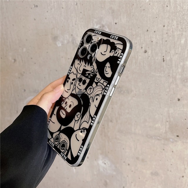 Iphoneケース イラスト モノクロ 人 クリア 顔 13シリーズ 12 11 X 8 7 取寄 発送目安14 21日営業日 Laff Store 会社情報 納期の確認をお願いします