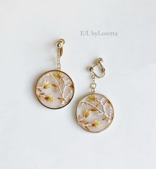 Embroidery flower pierce/earring -no.2- [cc]