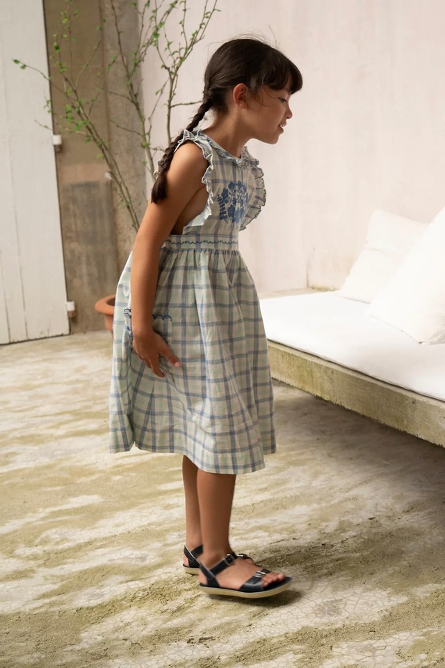 送料無料 Lali/CLOVER DRESS - MINTY CHEX