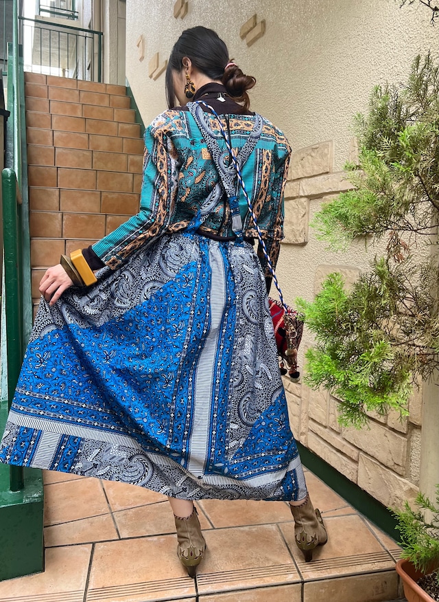 Vintage african batik  cotton set up ( ヴィンテージ  アフリカン バティック コットンセットアップ )