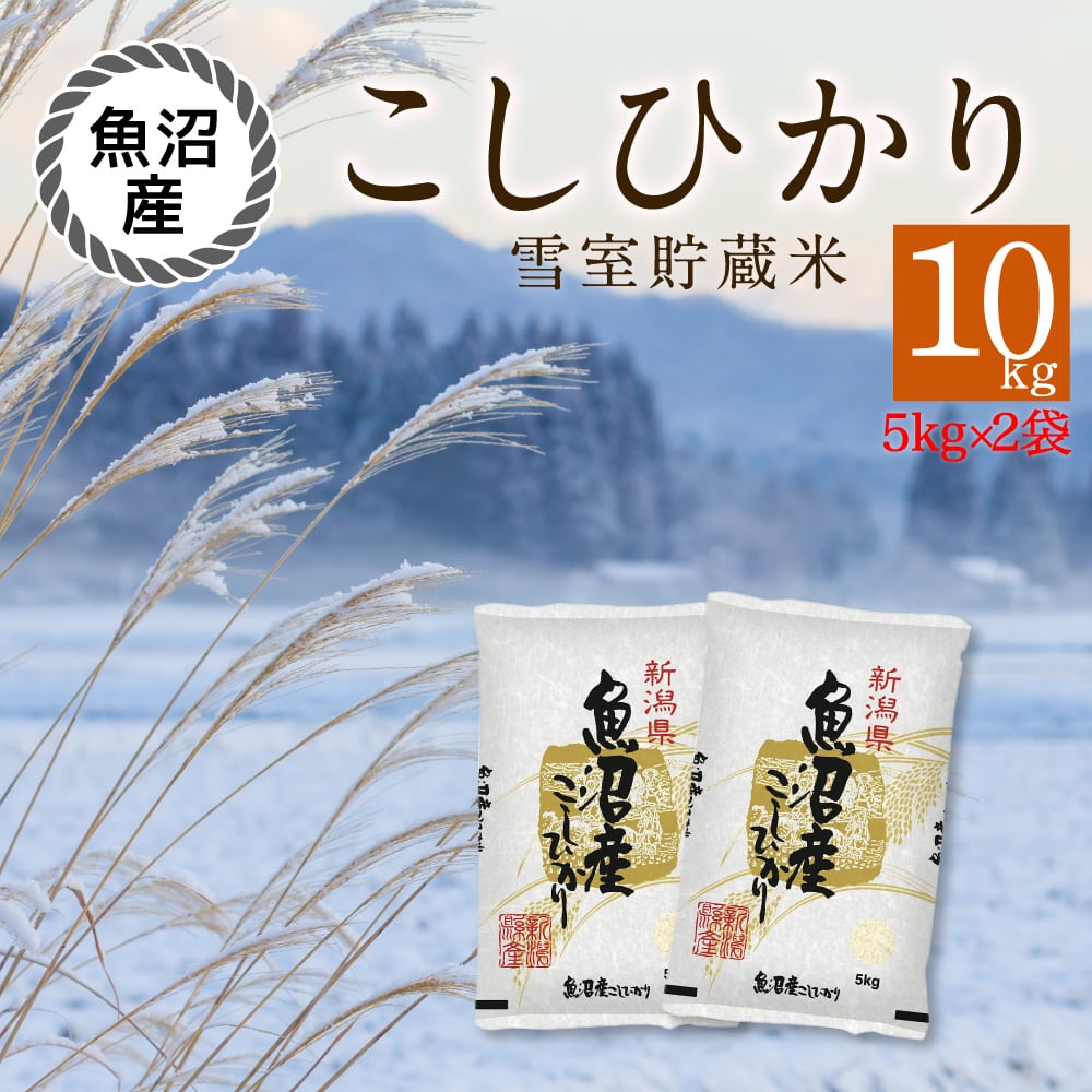 「日本を代表する米処」魚沼産こしひかり 10kg (5kg 2袋) 精米済 【令和５年産】