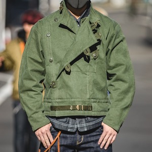 Asymmetrical Belted Military Jacket / アシンメトリー ベルト ミリタリージャケット