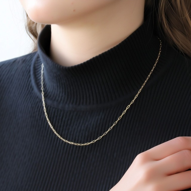 K18 クリップチェーンネックレス 50cm No.202