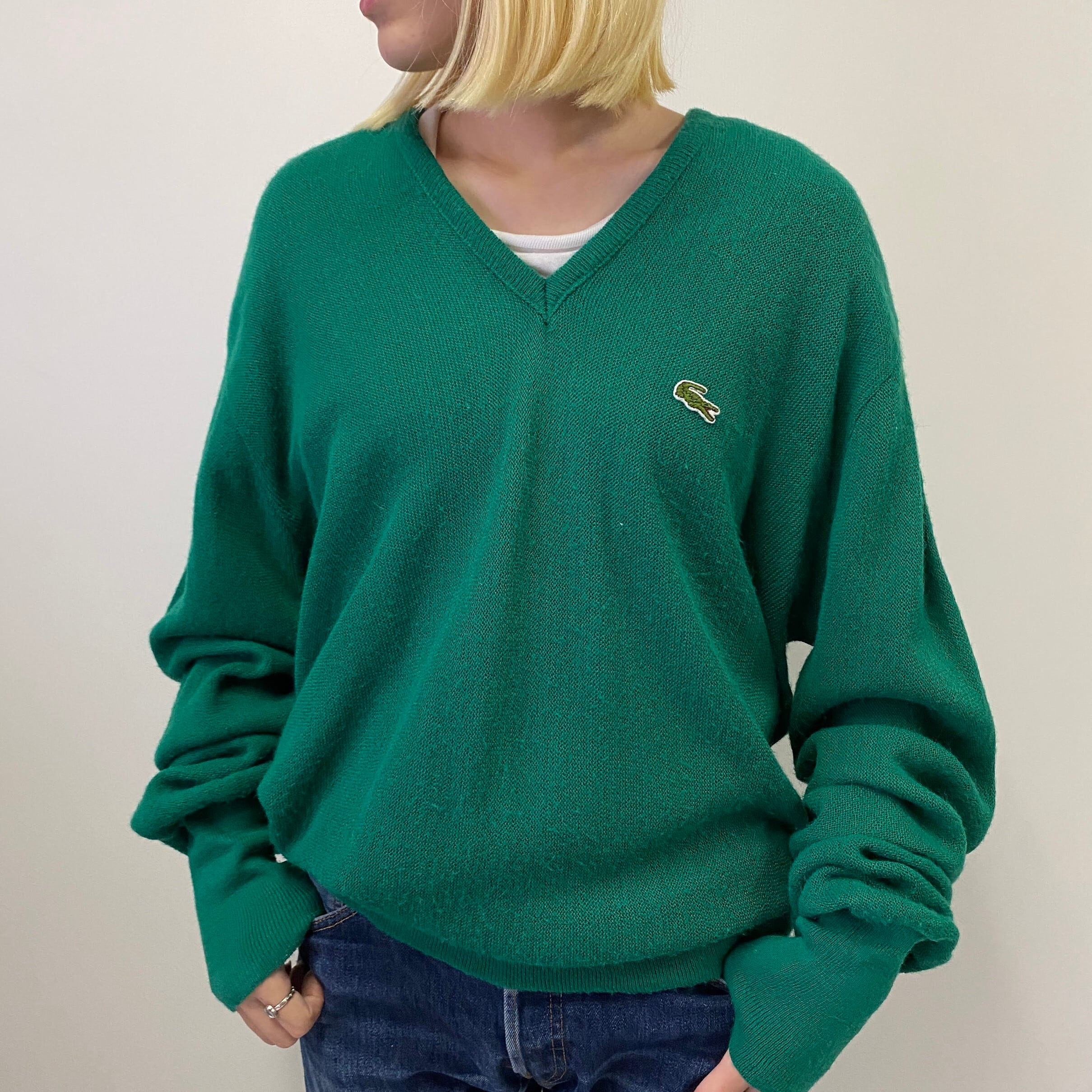 70年代 80年代 ビンテージ Izod Lacoste アイゾッド ラコステ アクリルニットセーター メンズm 古着 70s ヴィンテージ ビンテージ 緑 グリーン ニットセーター Cave 古着屋 公式 古着通販サイト