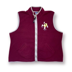 USED 90's m&m's BRAND fleece vest "Oh Nuts" - burgundy