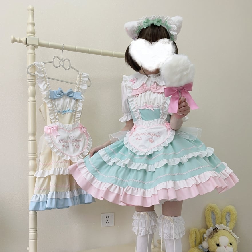 フレンチメイド セットアップ 夢かわいい メイド服 カチューシャ 半袖