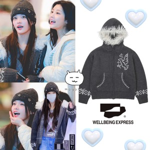★ILLIT イロハ 着用！！【WELLBEING EXPRESS】Fur Cowichan Hoodie Charcoal