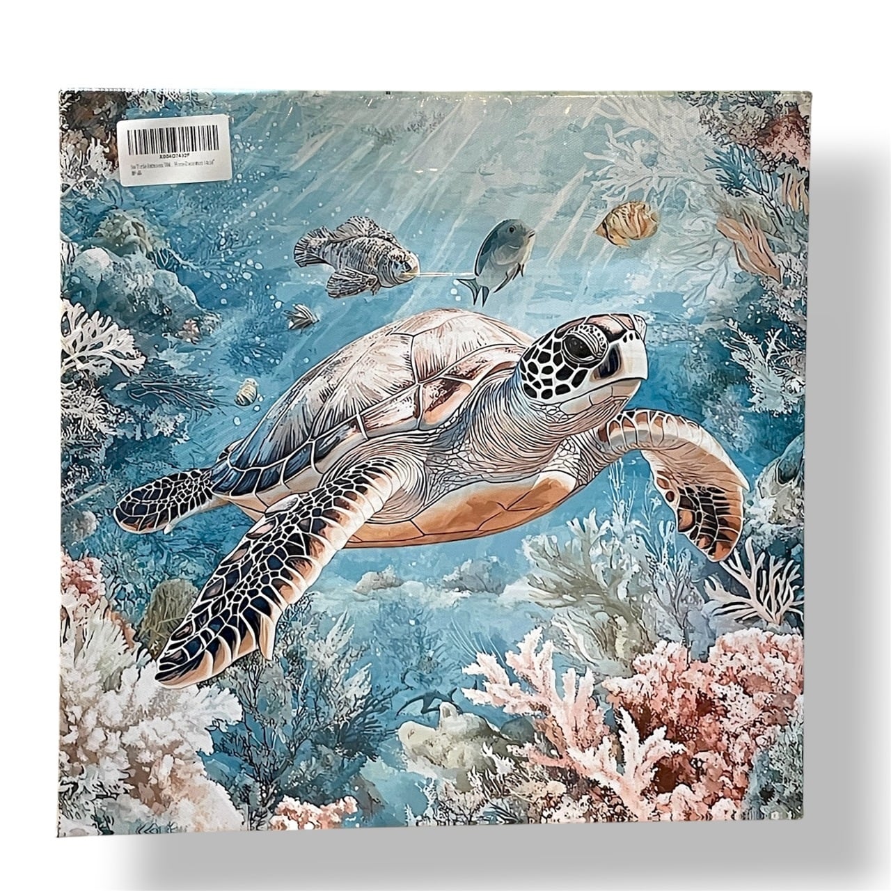 絵画】 ホヌ サンゴ焦 熱帯魚 海 夏 青 ブルー ファブリックボード