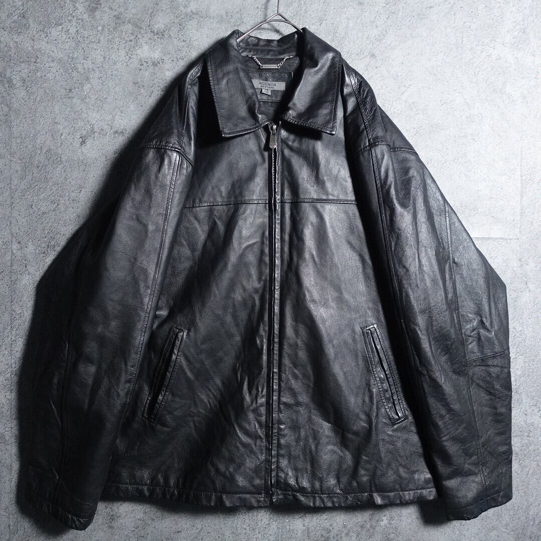 Black Real Leather Zip Jacket | 古着屋 FORCE powered by BASE