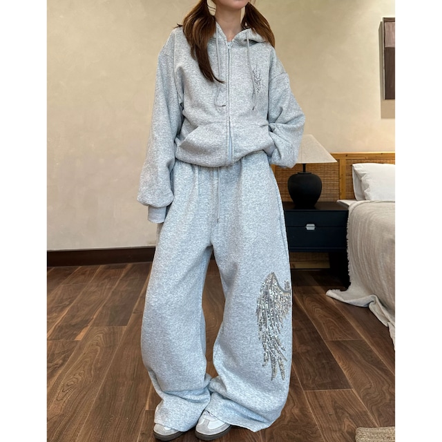 wing-motif sweat pants　ウイングモチーフスウェットパンツ　J2130